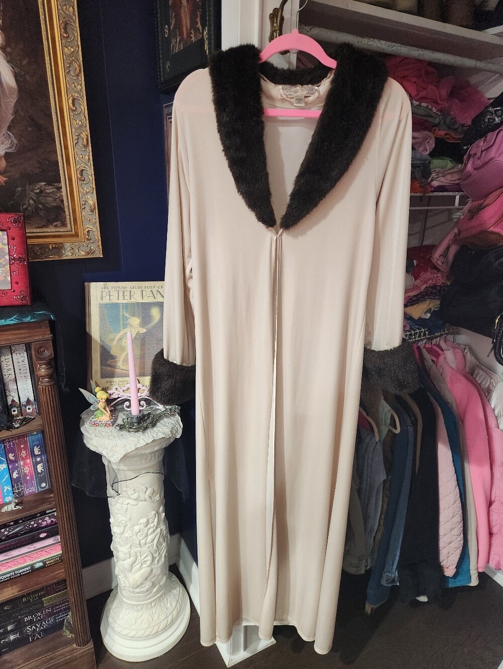 Vintage Rare Jacalyn Bennett Fur Trimmed Robe M